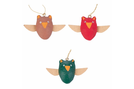 XMAS SET OF 3 OWL HANGERS - 2188224