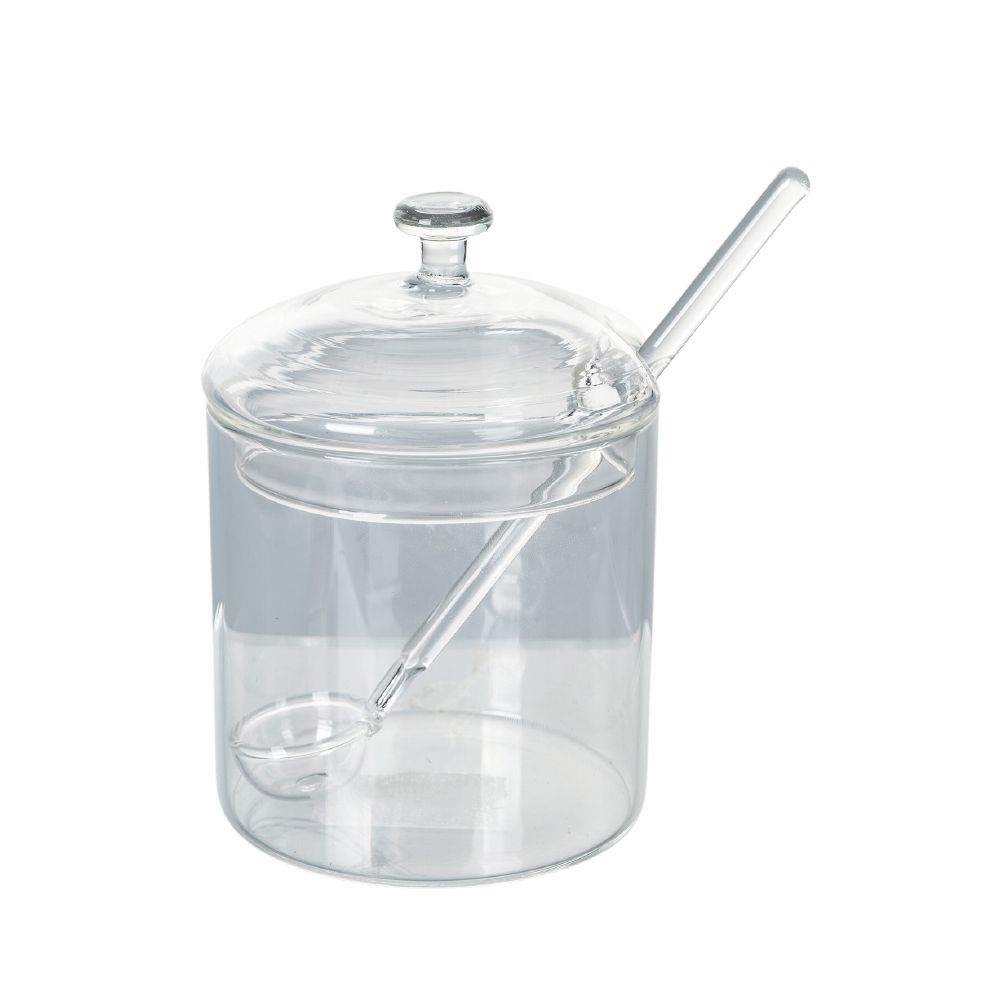 BOROSILICATE GLASS SUGAR BOWL WITH GLASS LID # - 2195505