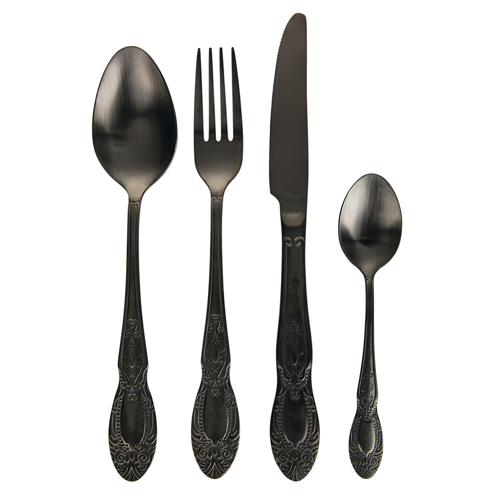 WONDERLAND CUTLERY SET 24PCS SATIN BLACK # - 5902701