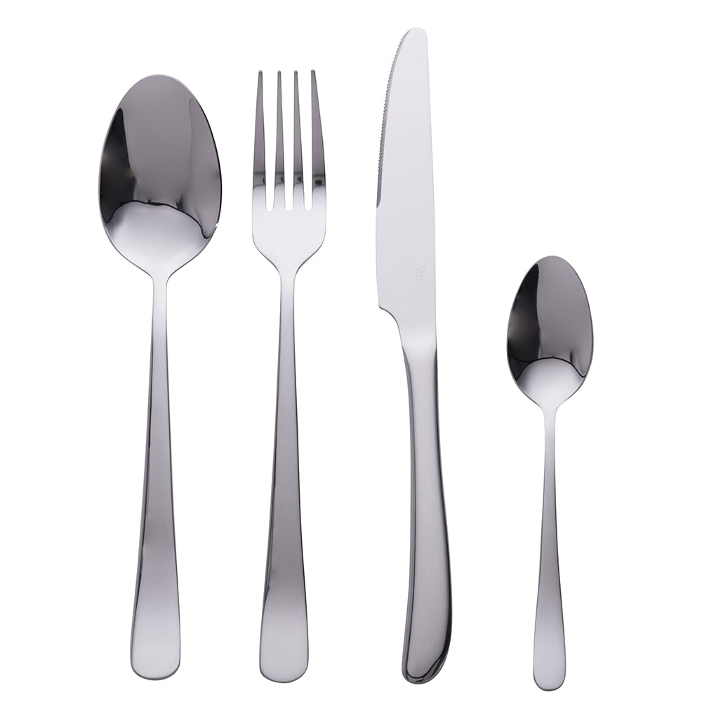 ROUND CUTLERY SET 24 PCS POLISHED SILVER #. - 5905214