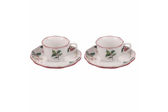 VINTAGE XMAS CUP AND SAUCER - 5919064
