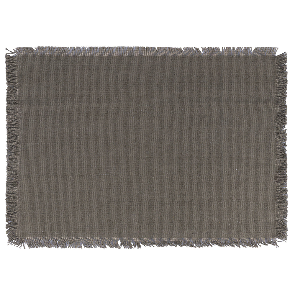 KHAKI FRINGED COTTON PLACEMAT - 5919601