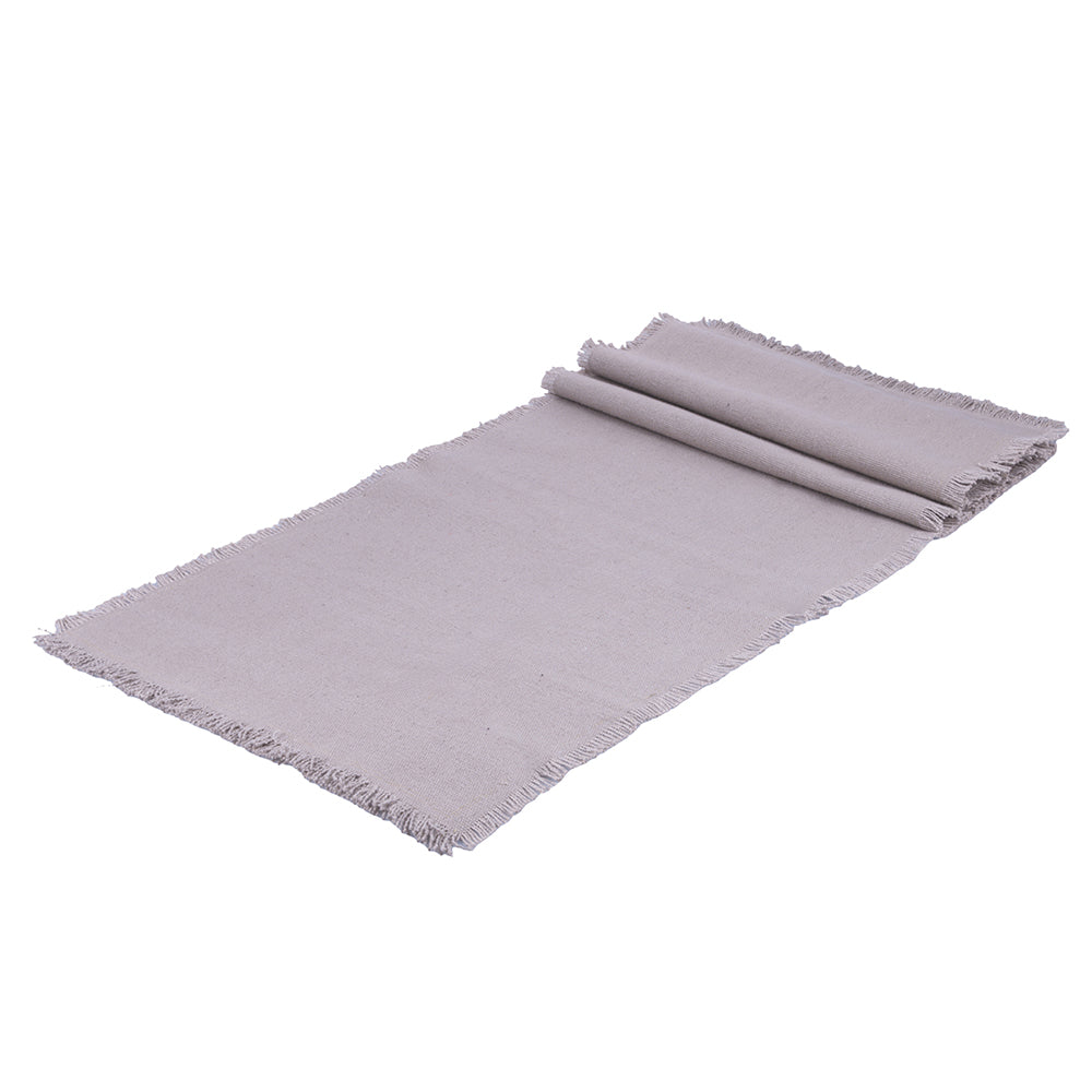 GREY FRINGED COTTON RUNNER - 5919607