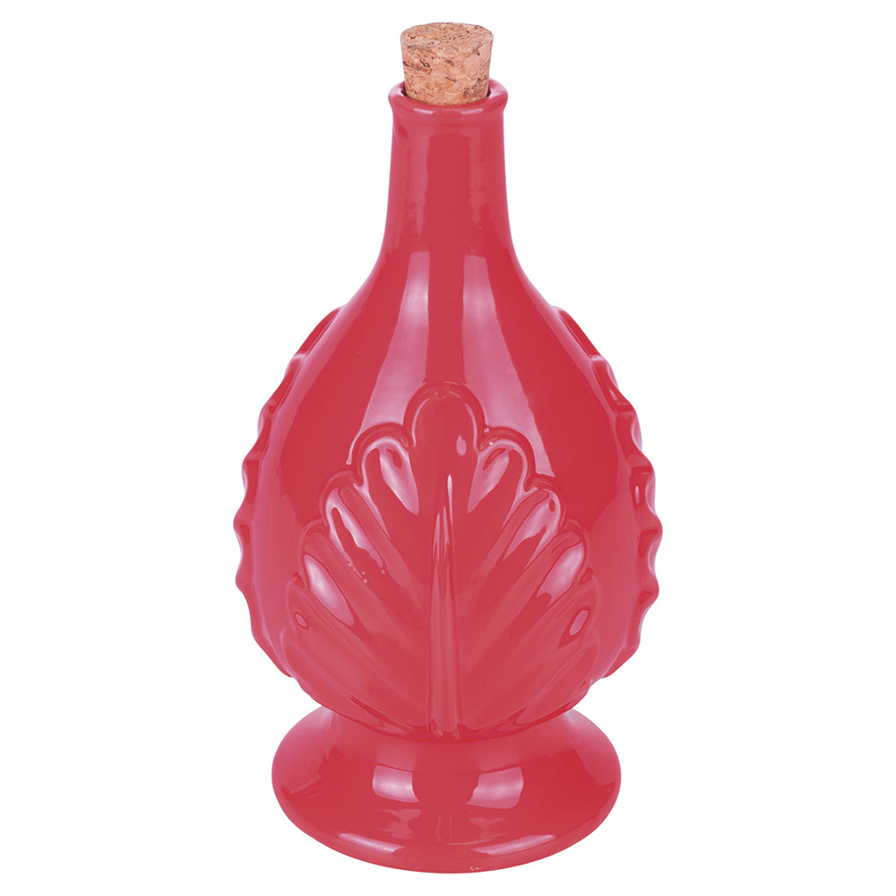 RED OIL CRUET WITH EMBOSSED LEAVES - 5920356