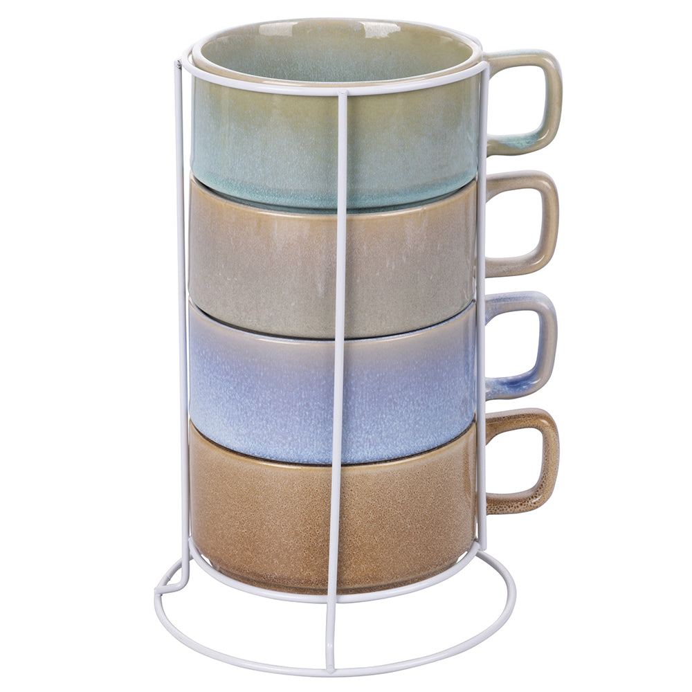 4 TONE SET 4 MUG WITH STAND - 5920847