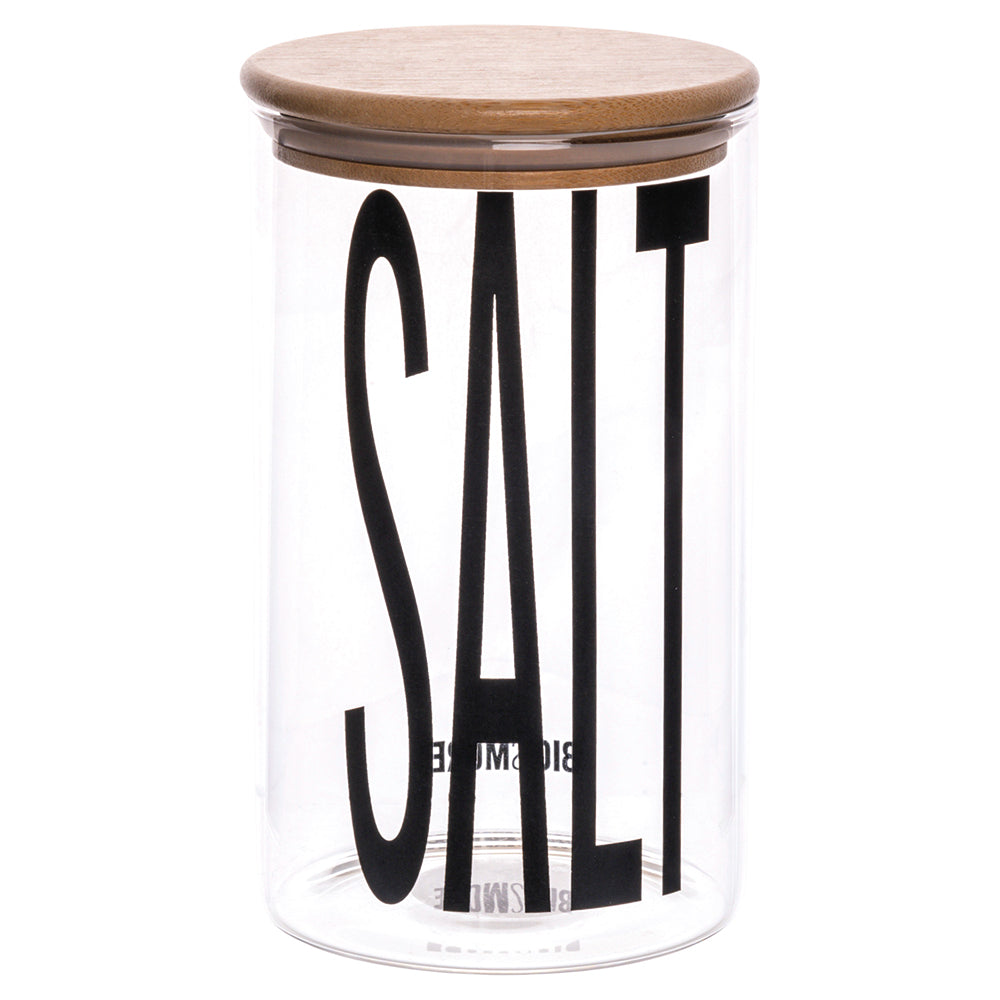 BIGISMORE <SALT> GLASS JAR WITH BAMBOO LID - 5920978