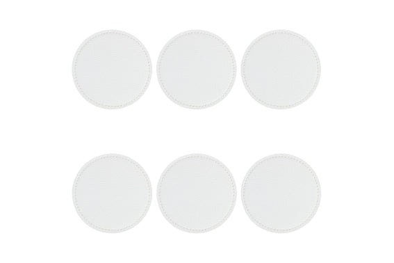 HORECA SET 6 WHITE LEATHER COASTERS D10CM - 5921713