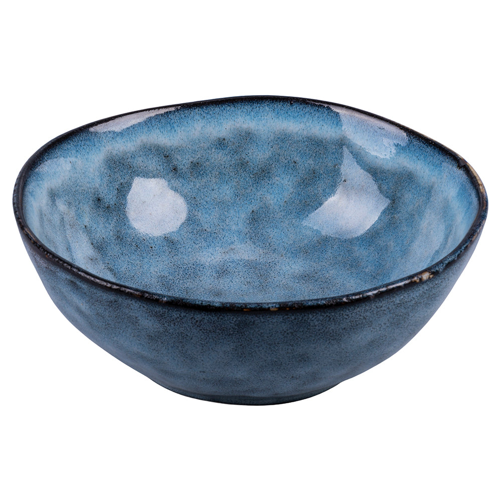 THE MARKET SOUP PLATE BLUE WITH BLACK BORDER - 5922135
