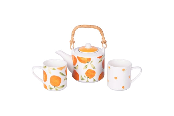 MORE AMOR SET TEAPOT + 2 CUPS ORANGE - 5923277