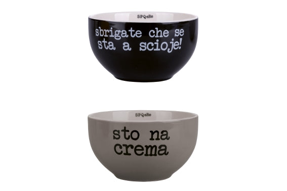 SPQERE SET 2 ICE CREAM BOWLS BLACK/GREY - 5923754