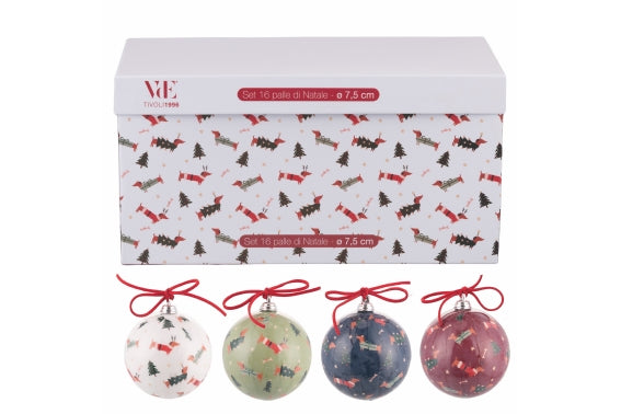 NATALOTTO SET 16 BALLS 7.5CM 4 ASS - 5923907