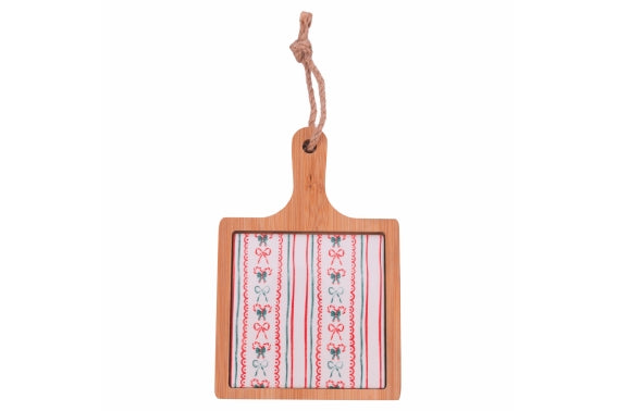 XMAS FIOCCHI CUTTING BOARD 16.9x12.9 CERAM/BAMBOO - 5924197