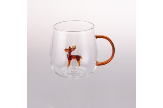 XMAS MUG BOROSILICATE REINDEER 3D 450ML - 5924292