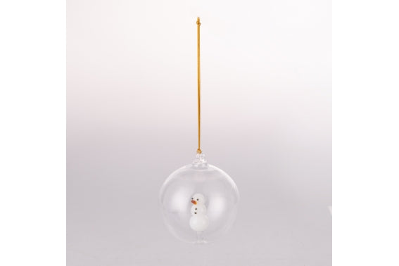XMAS SNOWMAN BALL BOROSILICATE SNOWMAN - 5924294