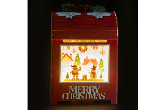 XMAS WOODEN VILLAGE WITH LED H 30 CM - 5924566