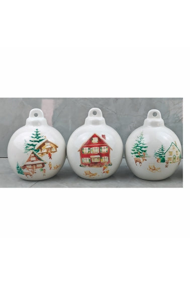 WINTER VILLAGE CERAMIC BALL 3 ASS - 5924802