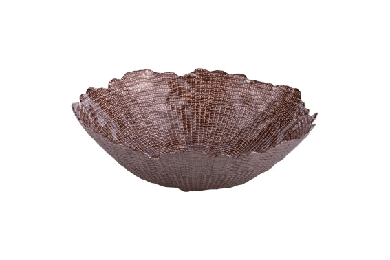 WAVY GLASS BOWL / CHOCOLATE 28CM - 5924967