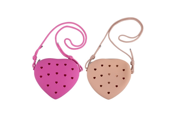 SILICONE HEART BAG W/ STRING 18.5X4X17CM 2 ASS - 5925286