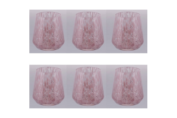 CANDY SET OF 6 PINK WATER GLASSES 410ML - 5925330