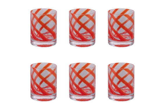 VERTIGO SET OF 6 RED WATER GLASSES 340ML - 5925974