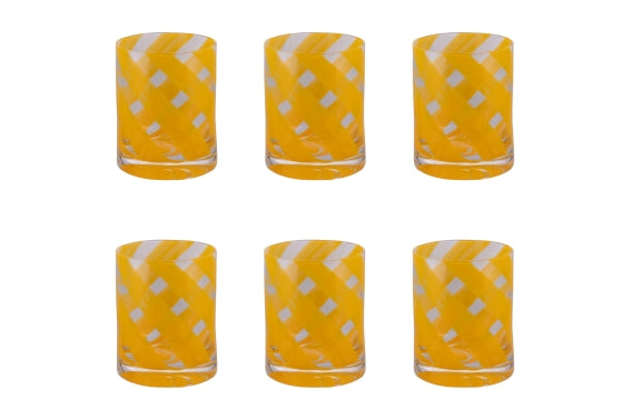 VERTIGO SET OF 6 YELLOW WATER GLASSES 340ML - 5925975