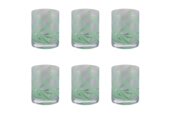 VERTIGO SET OF 6 GREEN WATER GLASSES 340ML - 5925976