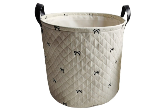 RIBBON BASKET P/LAUNDRY 35CM QUILT/HANDLES - 5926174