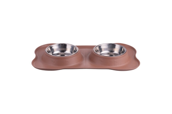 DOG BOWLS SET2 W/CUP TPR MOCHA MOUSSE - 5926741