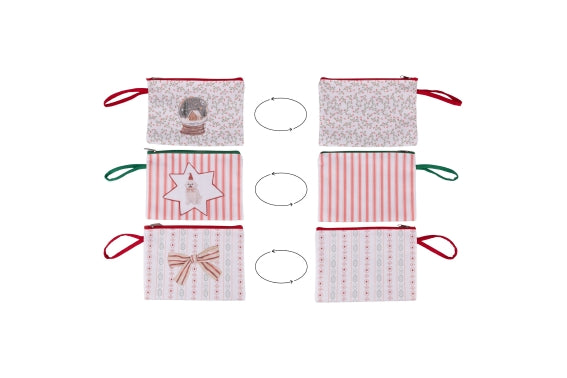 XMAS COTTAGE CLUTCH 23X16CM 3 ASS - 5927513