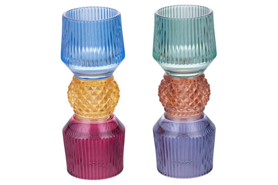 IMPERIAL COLOR T-LIGHT HOLDER 8X20CM 2 ASS. - 5928390