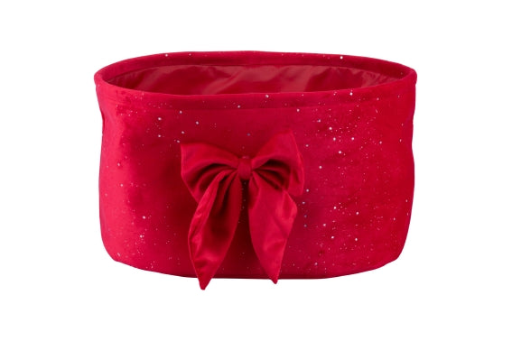 OVAL BASKET 36X26X20CM W/ RED BOW - 5928679