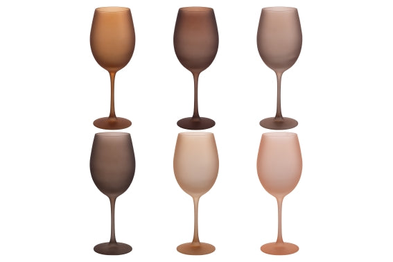 HAPPY HOUR CHOCOLATE SET 6 GOBLETS FROSTED 565ML - 5928685