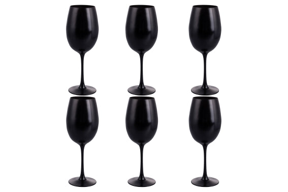HAPPY HOUR SET 6 BLACK FROSTED GOBLETS 565ML - 5928703