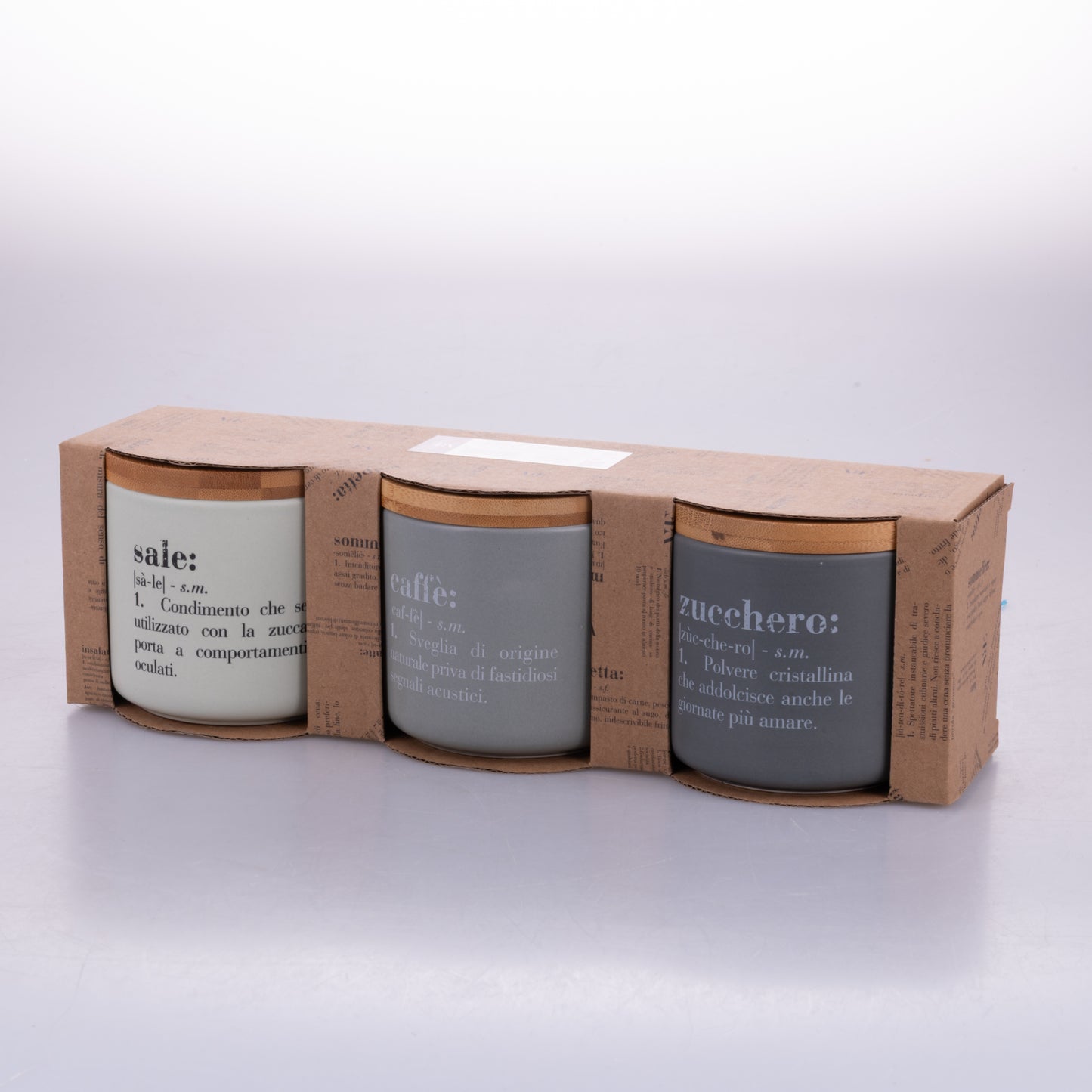 VICTIONARY SET 3 PCS SALT COFFEE SUGAR FACES JAR - 5926052