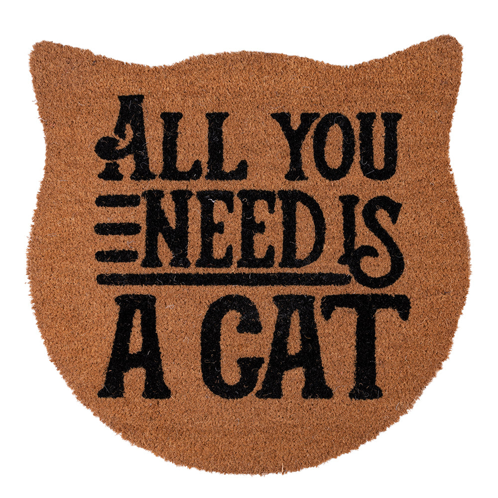 Coconut doormat, non-slip bottom 70x70 cm, Victionary gatto