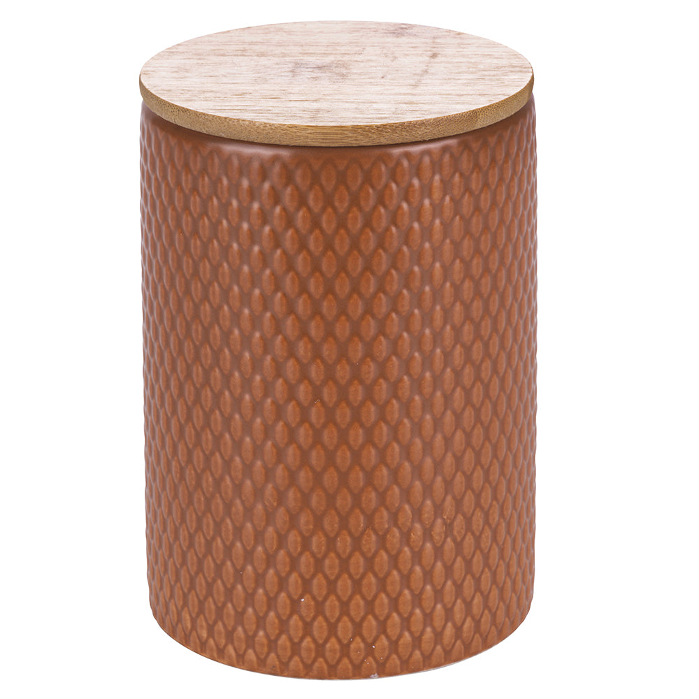 Dolomite jar 850 ml with bamboo lid Shades of Chocolate, Shapes