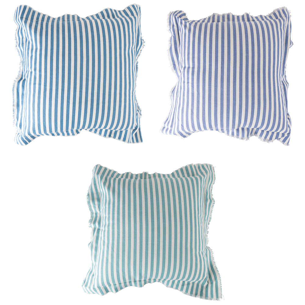 Cotton furnishing cushion Shades of Ocean, l. 53 x w. 53 x h. 13 cm