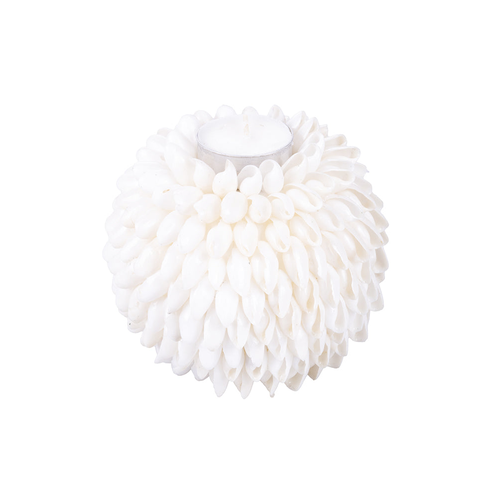 WHITE CANDLE HOLDER WITH SHELLS 12*12*12 CM - 2188062