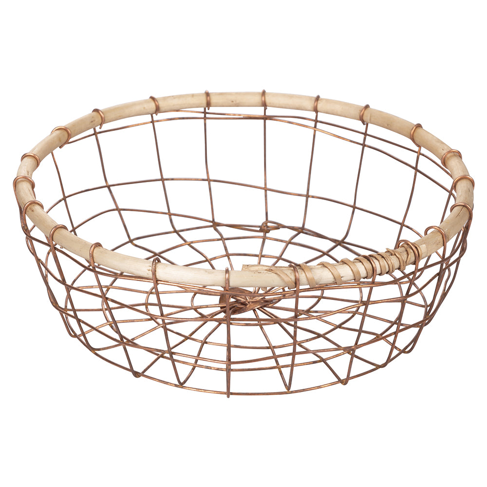 LARGE ROUND METAL BASKET WITH WILLOW EDGE 3 - 2188072