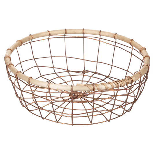 MEDIUM ROUND METAL BASKET WITH WILLOW EDGE 27 - 2188073