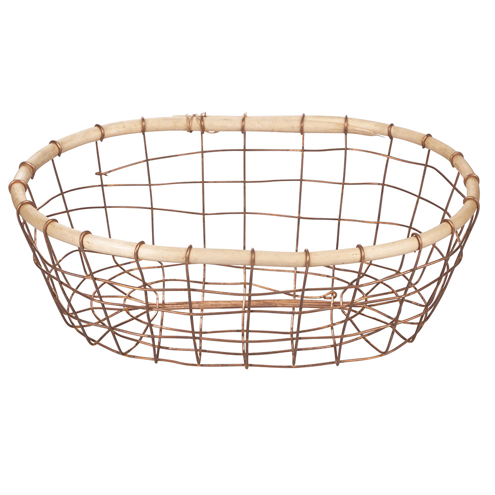 MEDIUM OVAL METAL BASKET WITH WILLOW EDGE 30 - 2188079