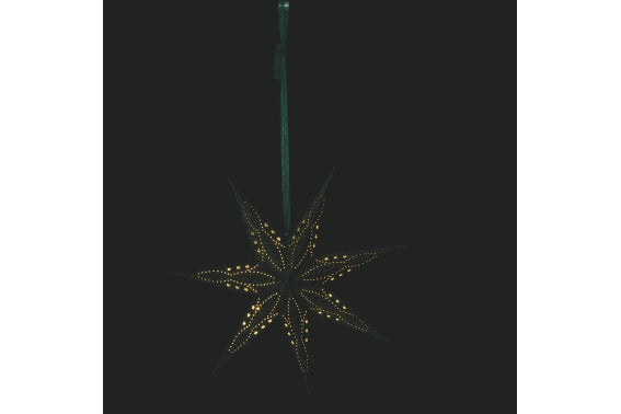 XMAS STAR LED VELVET GREEN - 2188227