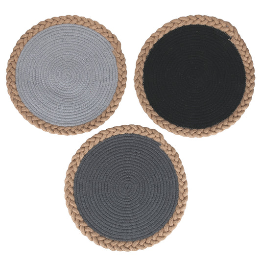 POLYCOTTON PLACEMAT JUTE FRAME SH STONES 3 AS - 2188253