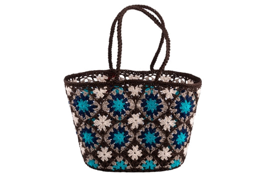 MULTICOLOR SQUARE CROCHET BAG 45X30X30CM - 2188353