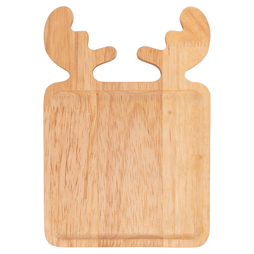 WOODEN PLATE REINDEER SQUARE - 2188472