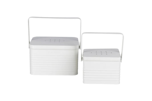 SET 2 PCS STEEL CONTAINERS CREAM/HANDLE - 2188620