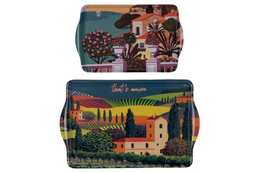 THAT'S AMORE SET OF 2 MELAMINE TRAYS - 2188676