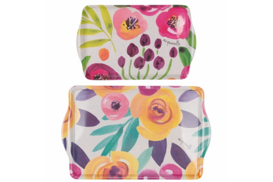 ACQUERELLO SET OF 2 MELAMINE TRAYS - 2188677