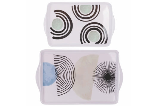 VENICE LIDO MODERN SET OF 2 MELAMINE TRAYS - 2188681