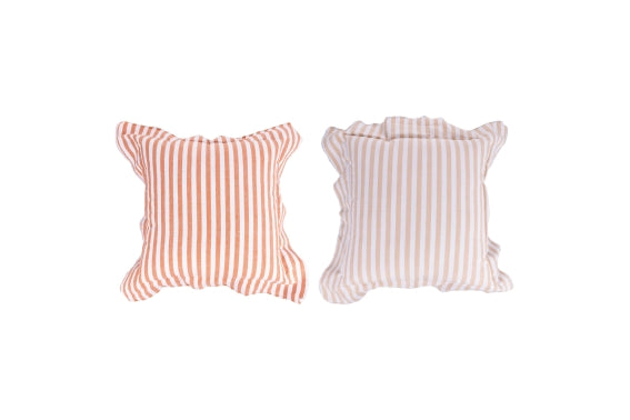 CHOCOLATE COTTON CUSHION 53x53CM STRIPES 2ASS - 2188728